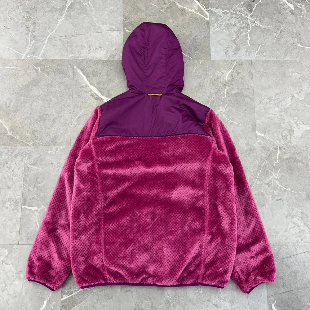 LL Bean Mountain Bound Jacket Youth Large 14-16 Reversible Diamond Quilt Fleece